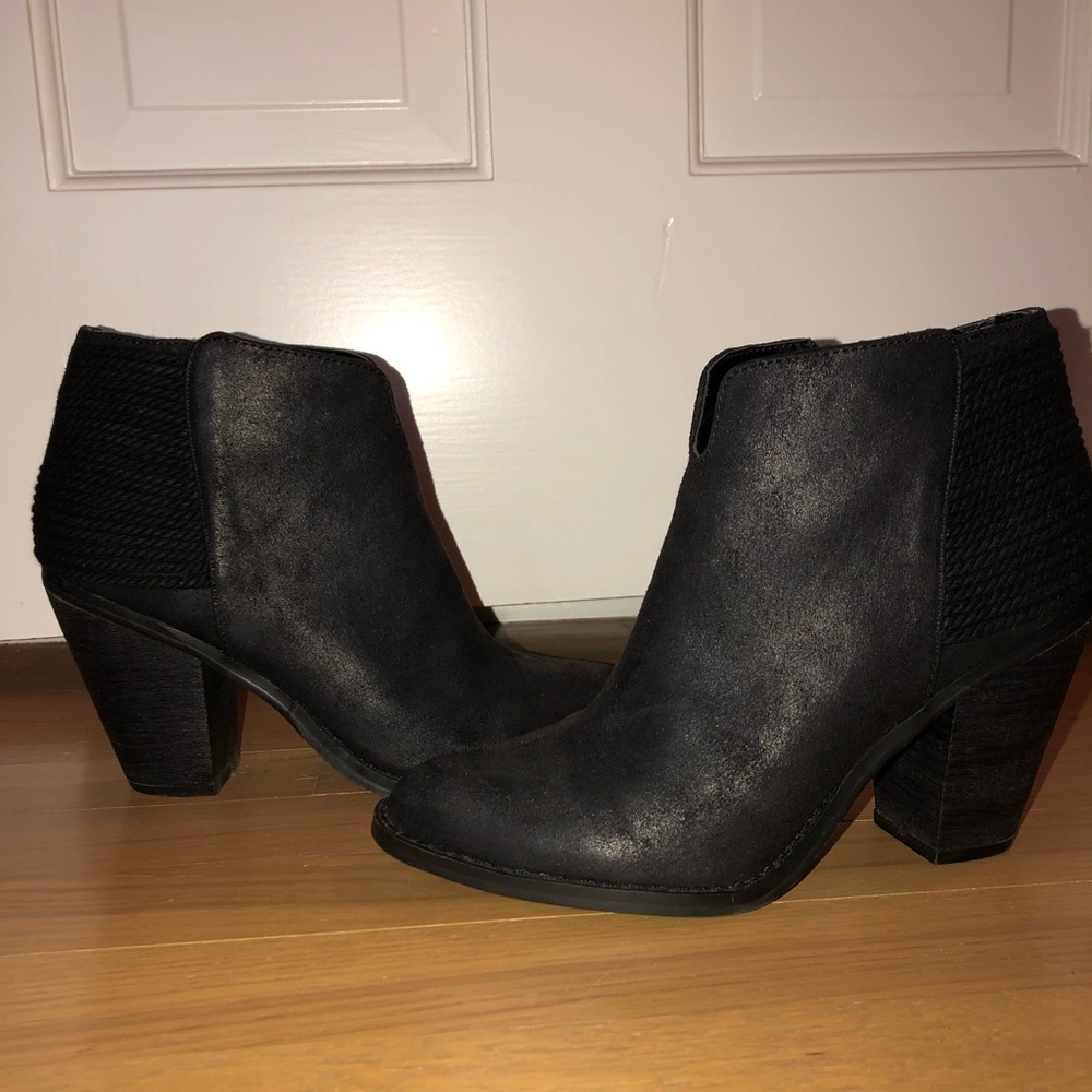 ankle booties- with about a 2 1/2 inch heel